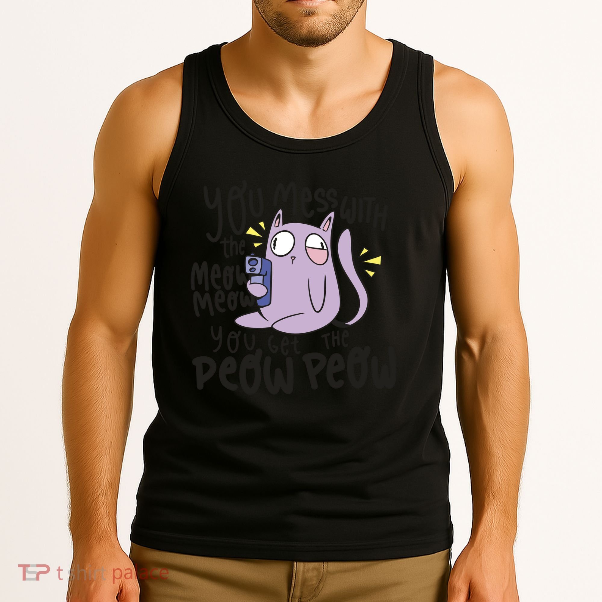 You Mess With The Meow Funny Cat Tank Top