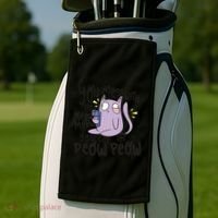 You Mess With The Meow Funny Cat Golf Towel thumb 2