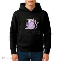 You Mess With The Meow Funny Cat Kids Hoodie thumb 4