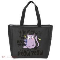 You Mess With The Meow Funny Cat Tote Bag thumb 0