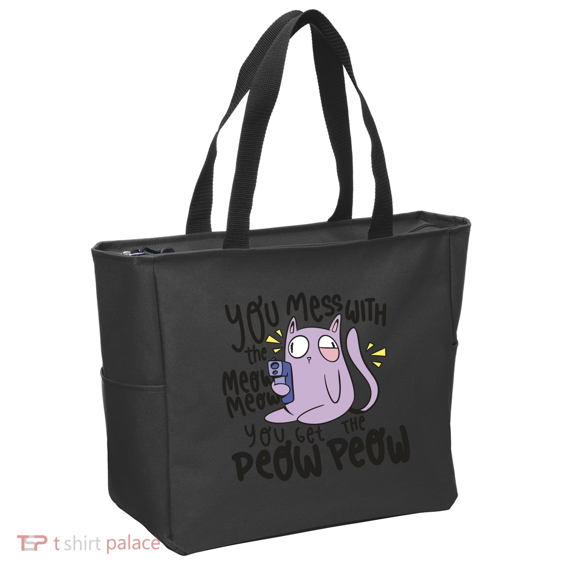 You Mess With The Meow Funny Cat Tote Bag