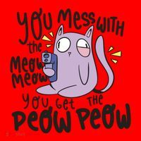 You Mess With The Meow Funny Cat Santa Hat thumb 1