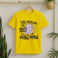 You Mess With The Meow Funny Cat T-Shirt thumb 2