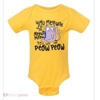 You Mess With The Meow Funny Cat Baby Bodysuit thumb 0