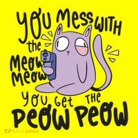 You Mess With The Meow Funny Cat Women's T-Shirt thumb 6
