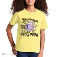 You Mess With The Meow Funny Cat Kids T-Shirt thumb 2
