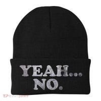 Yeah... No Distressed Funny Saying Yeah... No Beanie thumb 0
