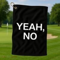 Yeah No Funny Jokes Sarcastic Family Golf Towel thumb 1