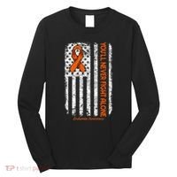 YouLl Never Fight Alone Blood Cancer Leukemia Awareness Long Sleeve Shirt thumb 0