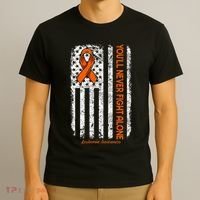 YouLl Never Fight Alone Blood Cancer Leukemia Awareness T-Shirt thumb 3