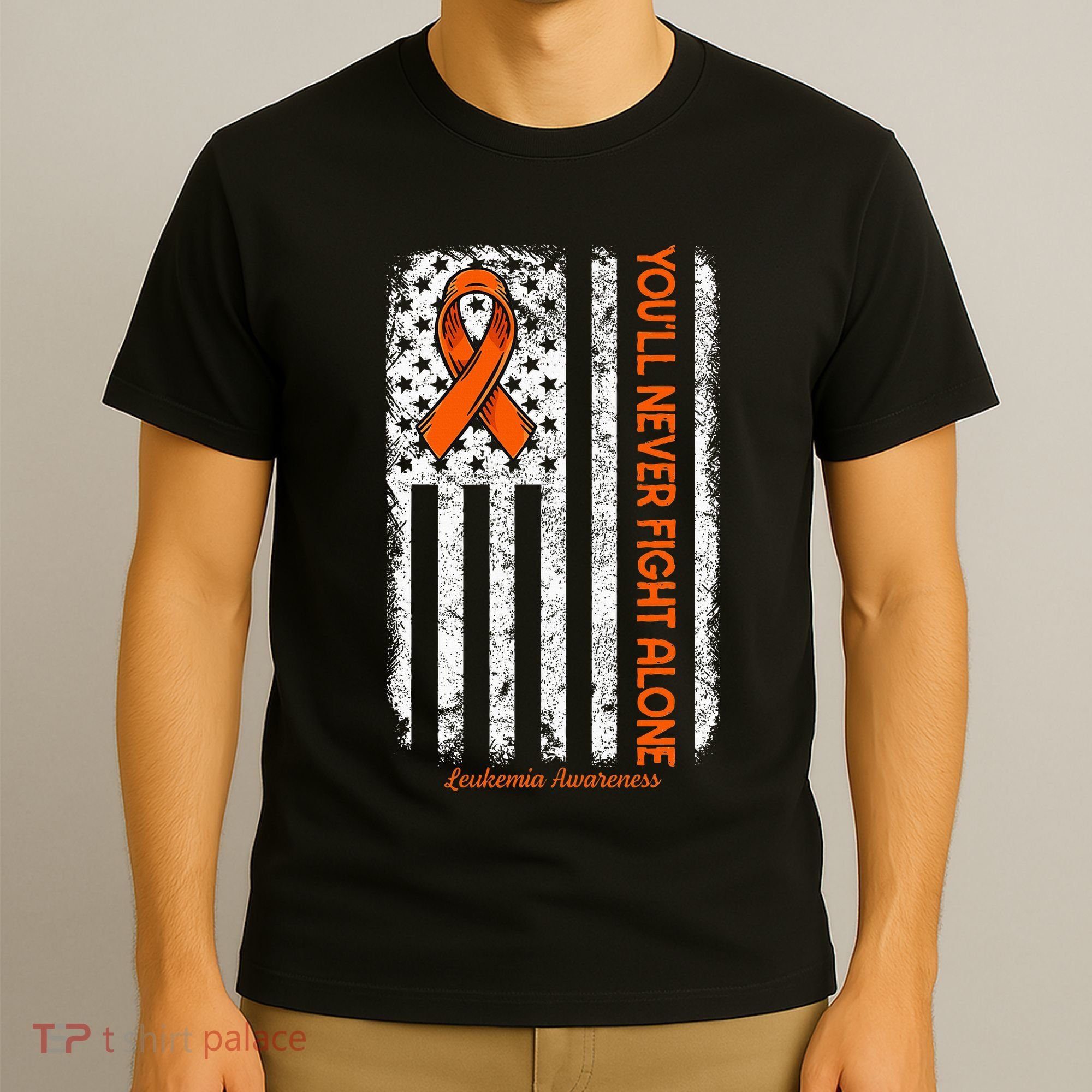 YouLl Never Fight Alone Blood Cancer Leukemia Awareness T-Shirt