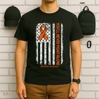 YouLl Never Fight Alone Blood Cancer Leukemia Awareness T-Shirt thumb 6
