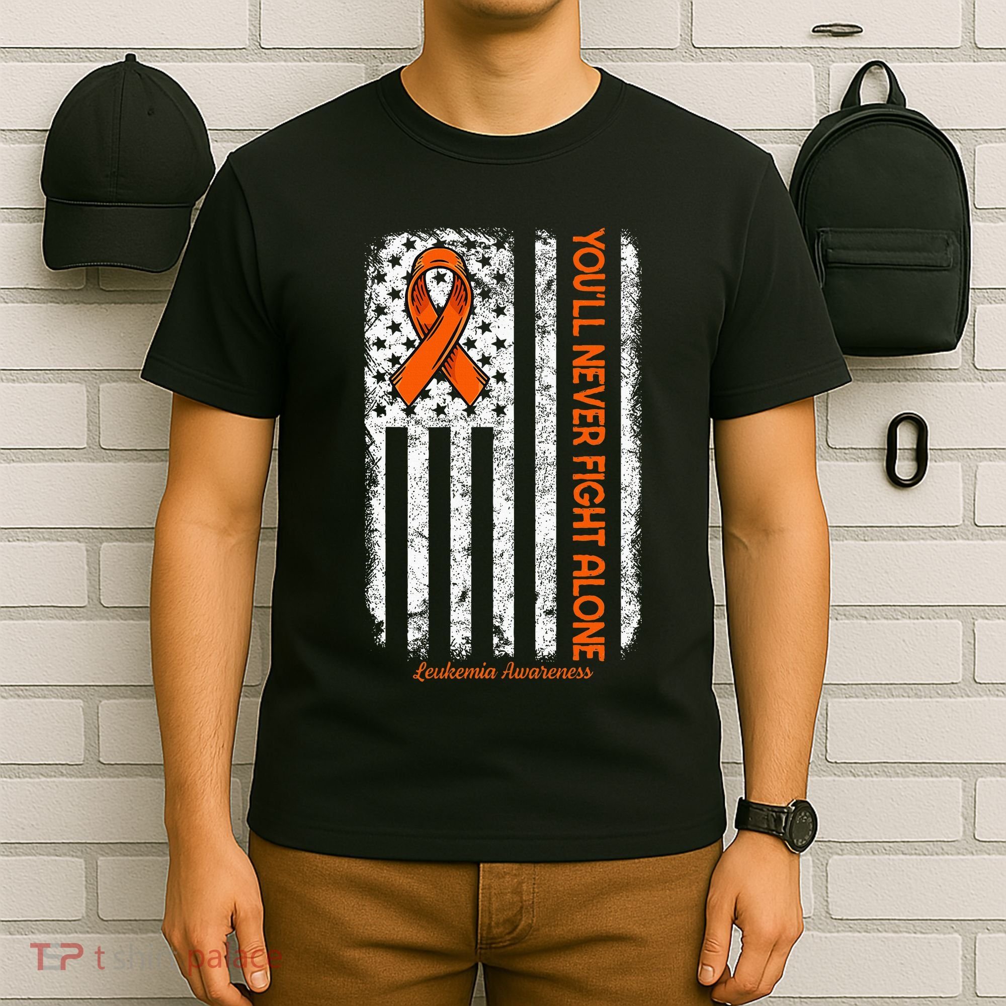 YouLl Never Fight Alone Blood Cancer Leukemia Awareness T-Shirt