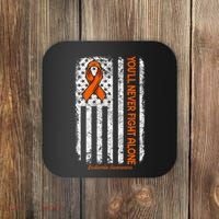 YouLl Never Fight Alone Blood Cancer Leukemia Awareness Coaster thumb 0