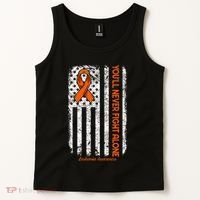 YouLl Never Fight Alone Blood Cancer Leukemia Awareness Tank Top thumb 2