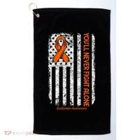 YouLl Never Fight Alone Blood Cancer Leukemia Awareness Golf Towel thumb 0