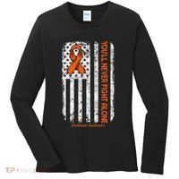 YouLl Never Fight Alone Blood Cancer Leukemia Awareness Women's Long Sleeve Shirt thumb 0