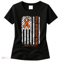 YouLl Never Fight Alone Blood Cancer Leukemia Awareness Women's T-Shirt thumb 0