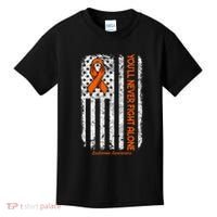 YouLl Never Fight Alone Blood Cancer Leukemia Awareness Kids T-Shirt thumb 0