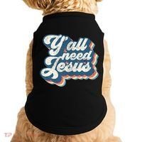 Yall Need Jesus Christian Retro 70s Christ Bible Doggie Tank thumb 0