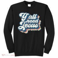 Yall Need Jesus Christian Retro 70s Christ Bible Sweatshirt thumb 0