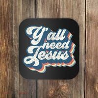 Yall Need Jesus Christian Retro 70s Christ Bible Coaster thumb 0