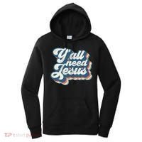 Yall Need Jesus Christian Retro 70s Christ Bible Women's Hoodie thumb 0