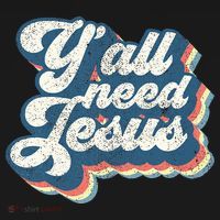 Yall Need Jesus Christian Retro 70s Christ Bible Women's Hoodie thumb 2