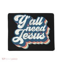 Yall Need Jesus Christian Retro 70s Christ Bible Mousepad thumb 0