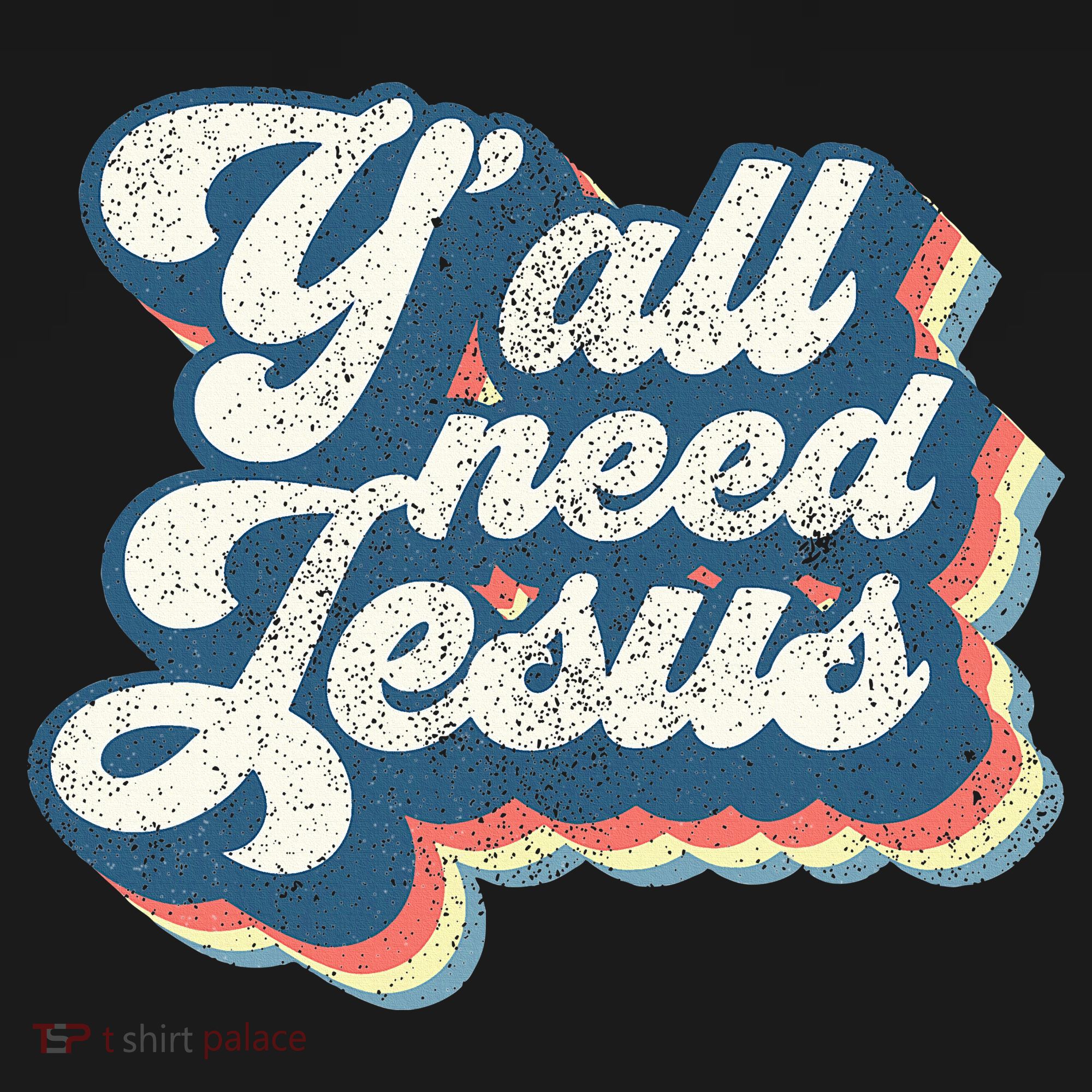 Yall Need Jesus Christian Retro 70s Christ Bible Women's Tank Top
