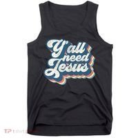Yall Need Jesus Christian Retro 70s Christ Bible Tank Top thumb 0