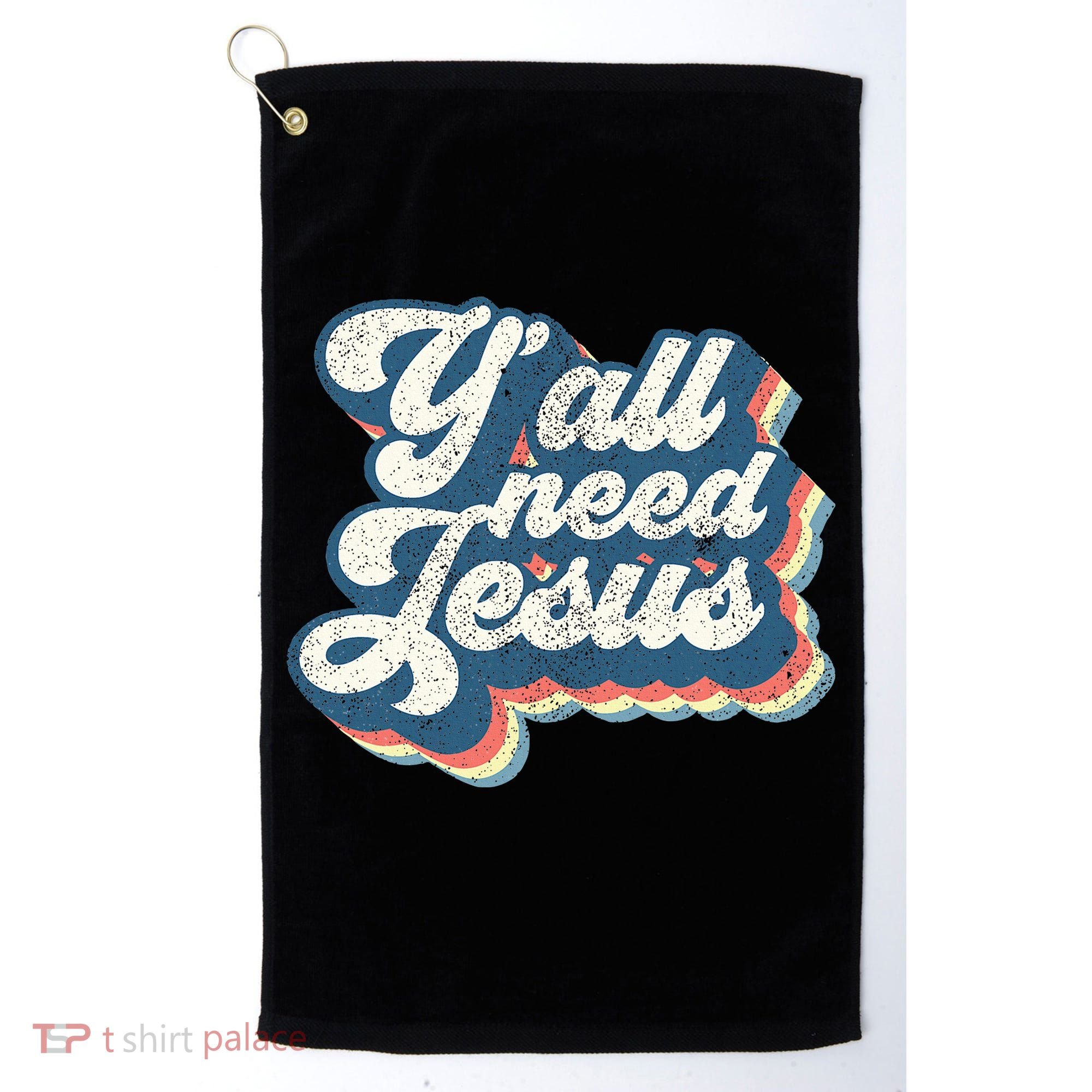 Yall Need Jesus Christian Retro 70s Christ Bible Golf Towel