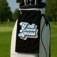 Yall Need Jesus Christian Retro 70s Christ Bible Golf Towel thumb 2