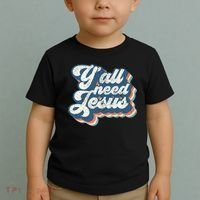 Yall Need Jesus Christian Retro 70s Christ Bible Toddler T-Shirt thumb 2