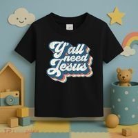 Yall Need Jesus Christian Retro 70s Christ Bible Toddler T-Shirt thumb 3