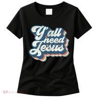 Yall Need Jesus Christian Retro 70s Christ Bible Women's T-Shirt thumb 0