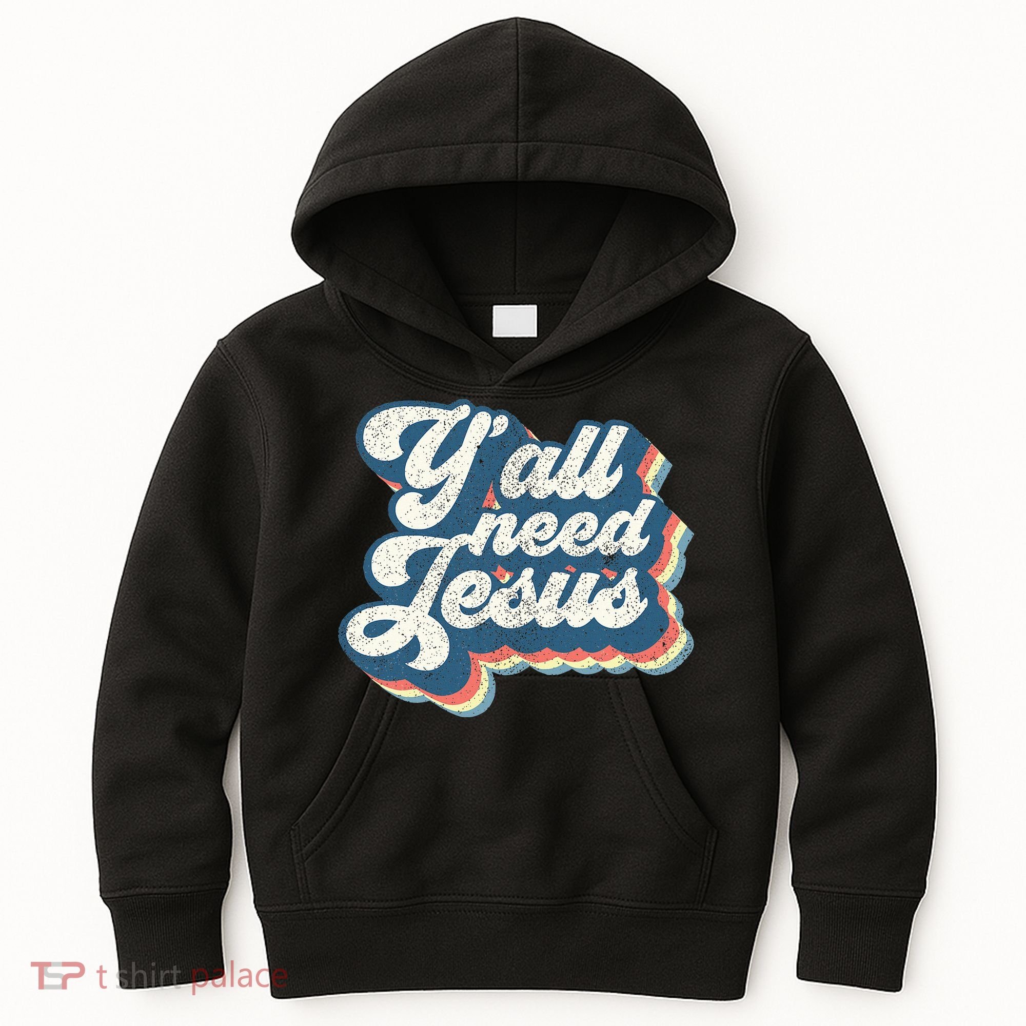 Yall Need Jesus Christian Retro 70s Christ Bible Kids Hoodie