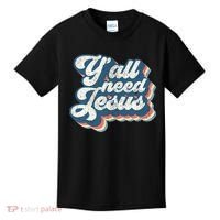 Yall Need Jesus Christian Retro 70s Christ Bible Kids T-Shirt thumb 0