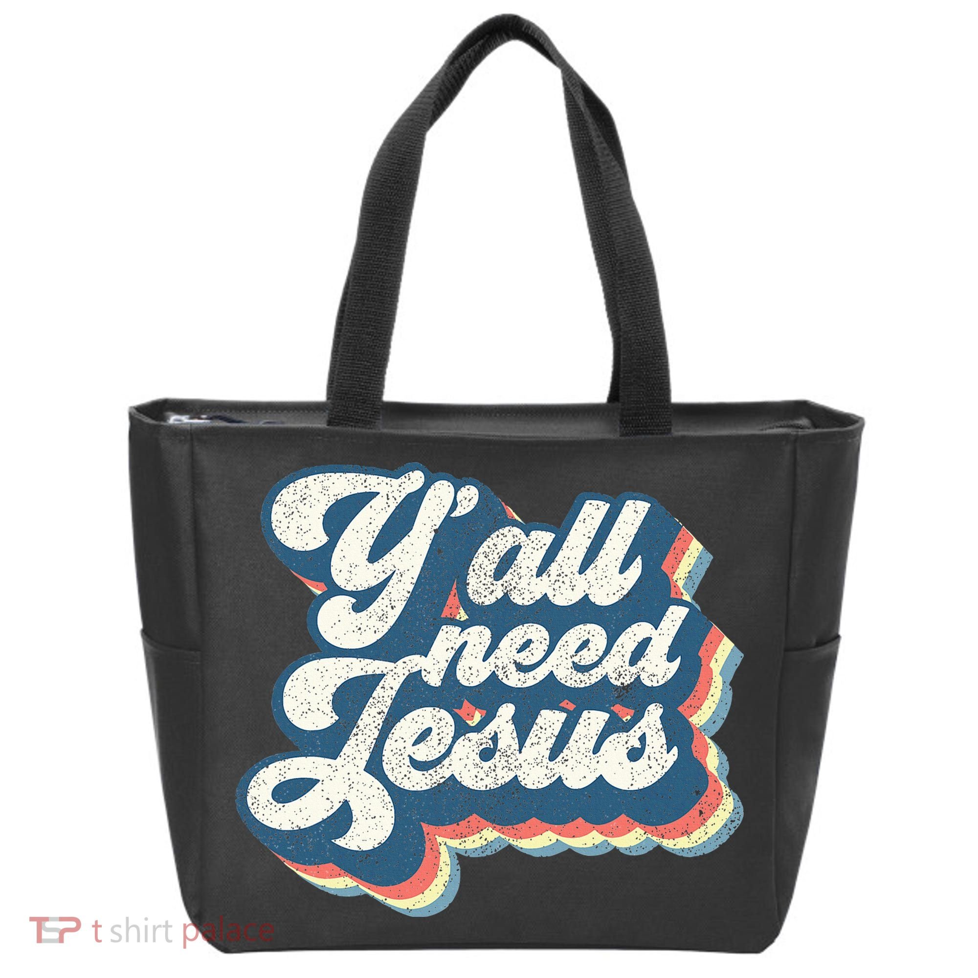 Yall Need Jesus Christian Retro 70s Christ Bible Tote Bag