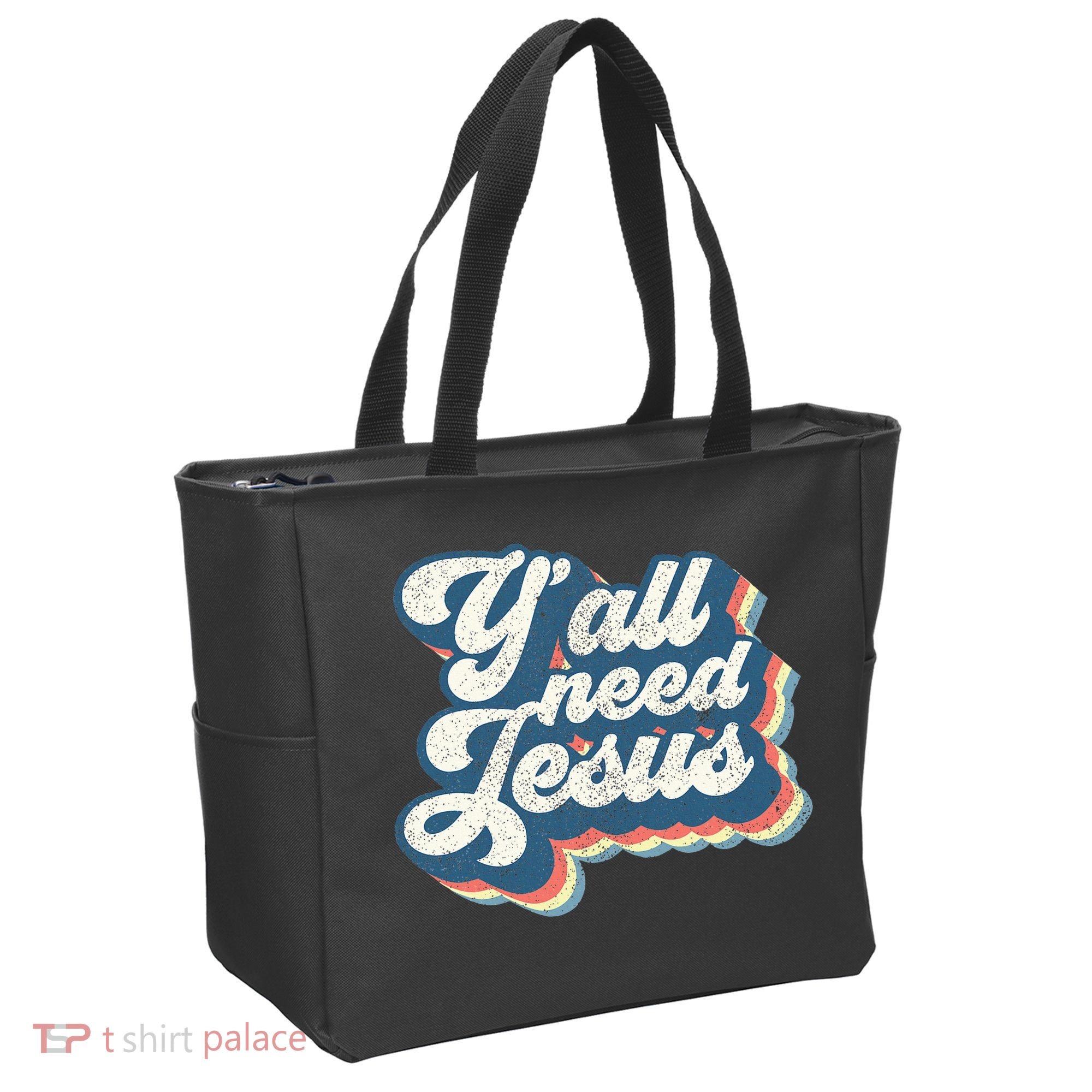 Yall Need Jesus Christian Retro 70s Christ Bible Tote Bag