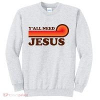 Yall Need Jesus Retro Sweatshirt thumb 0