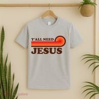 Yall Need Jesus Retro T-Shirt thumb 2