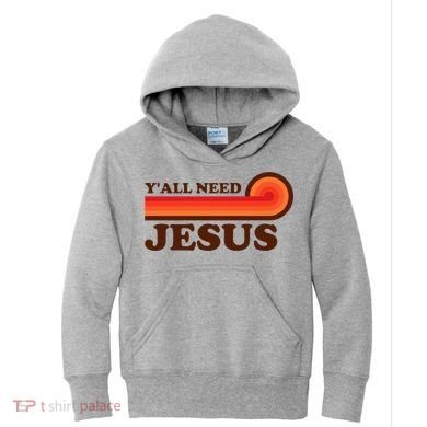 Yall Need Jesus Retro Kids Hoodie
