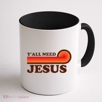 Yall Need Jesus Retro Coffee Mug thumb 1