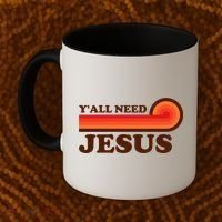 Yall Need Jesus Retro Coffee Mug thumb 2