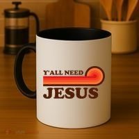 Yall Need Jesus Retro Coffee Mug thumb 4