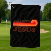 Yall Need Jesus Retro Golf Towel thumb 1