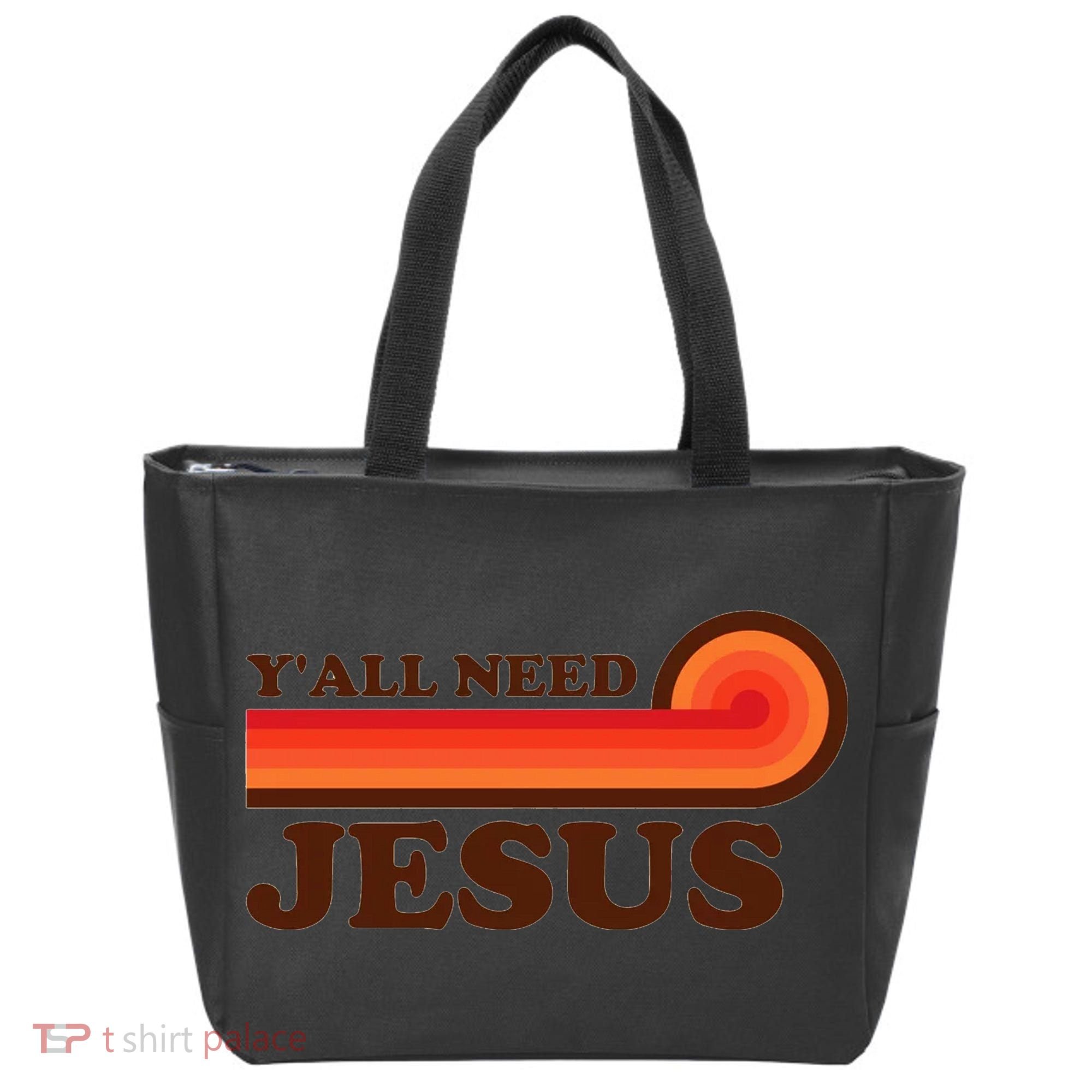 Yall Need Jesus Retro Tote Bag