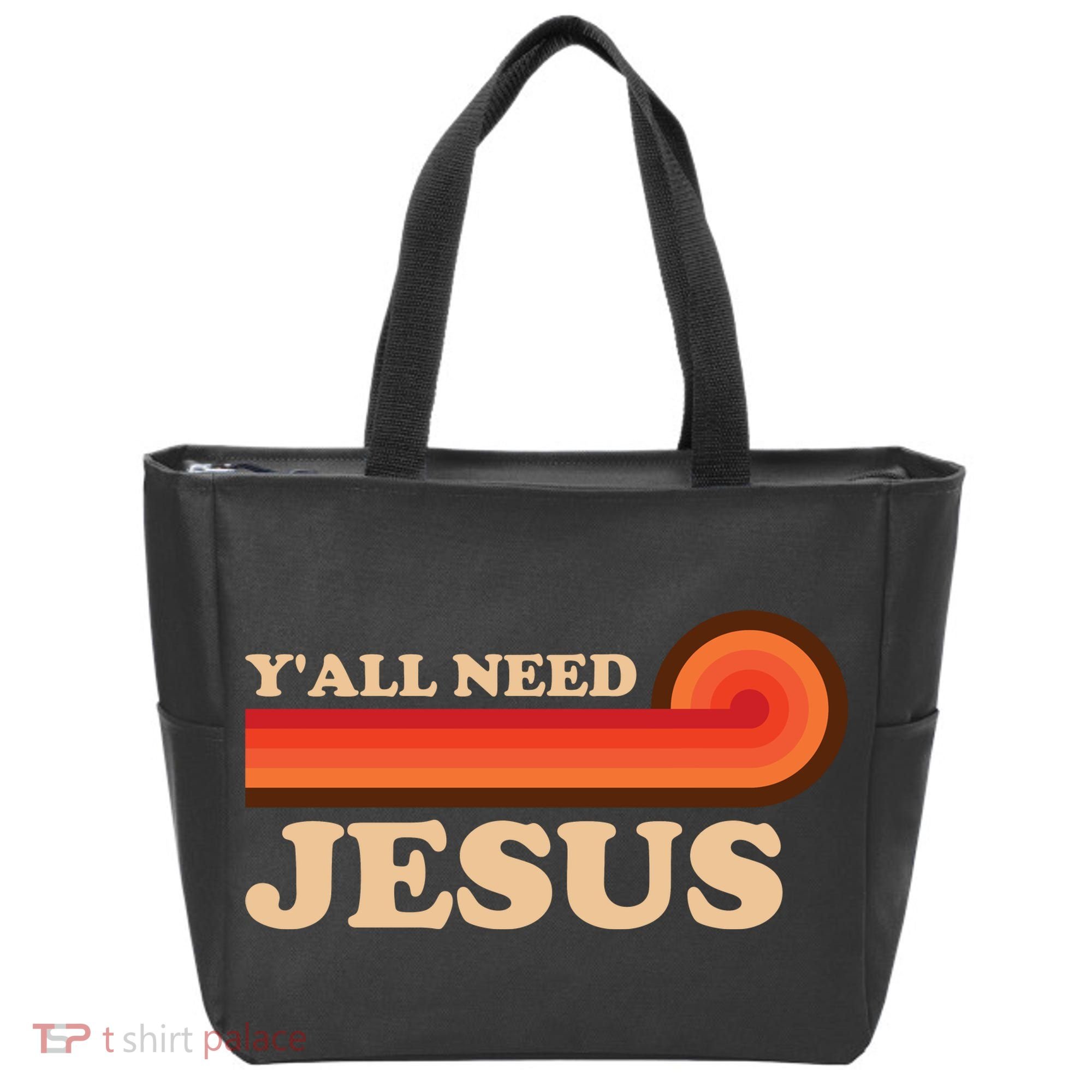 Y'all Need Jesus Retro Tote Bag