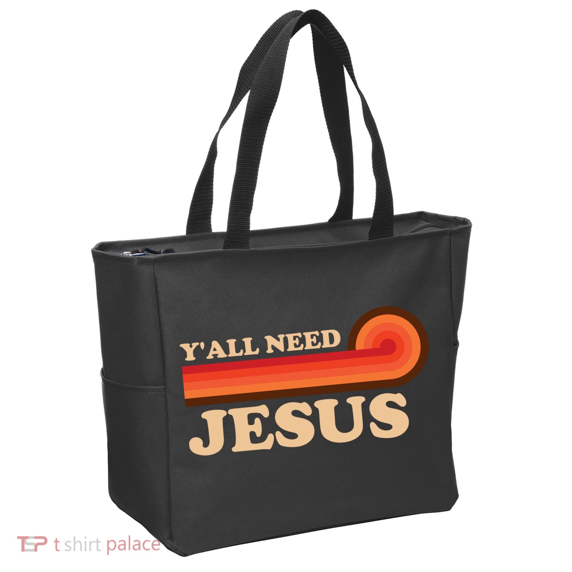 Y'all Need Jesus Retro Tote Bag